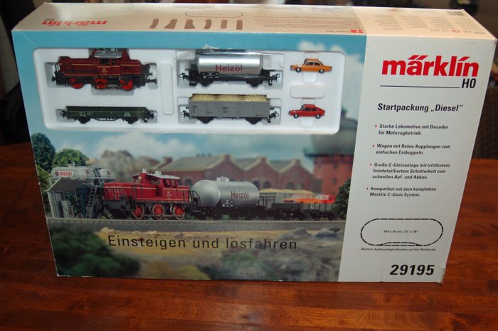 Märklin H0 - 29195 - Tågset - Starta med diesel lokomotiv, bilar, C-Rail och kontroll - DB