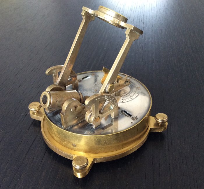 Sundial, "Canon Midi" - Brass, Silver plated - Second half 19th century