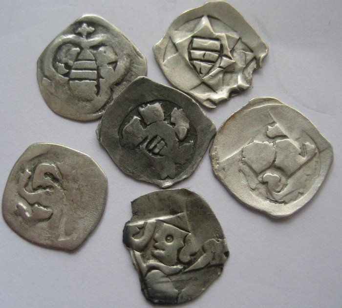 Austria (medieval) - Pfennig (5 coins), Obol (1) Friedrich III, Albrecht I ,VI, Ottokar - Plata