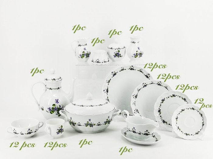 KAISER W. Germany - Dinner set, & Coffee service complete for 12 people (80) - Art Deco - Porcelain