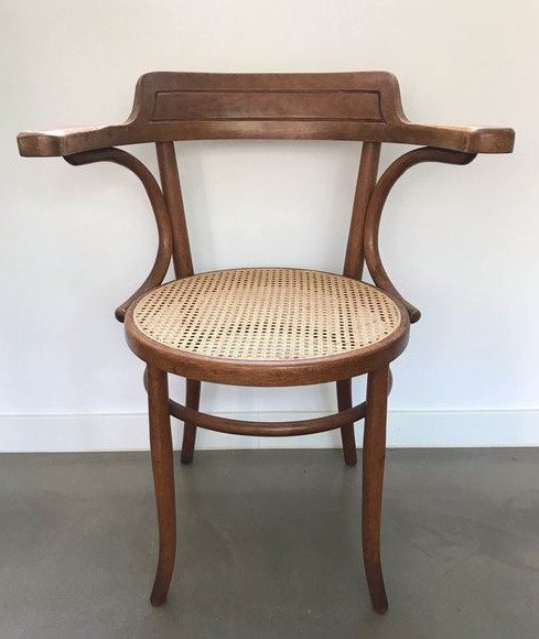  Fischel - D.G. Fischel Söhne - Krzesło z podłokietnikami - Drewno, taśmy wiklinowe