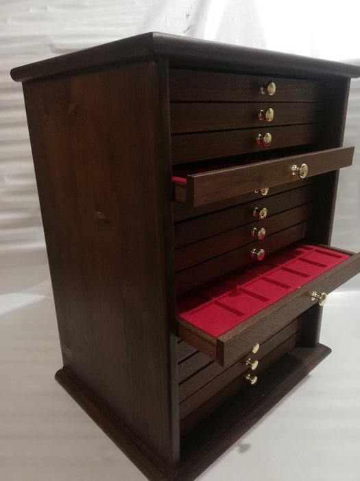 Coin cabinet 15 drawers coins cabinet - Made in Italy realizzato a mano