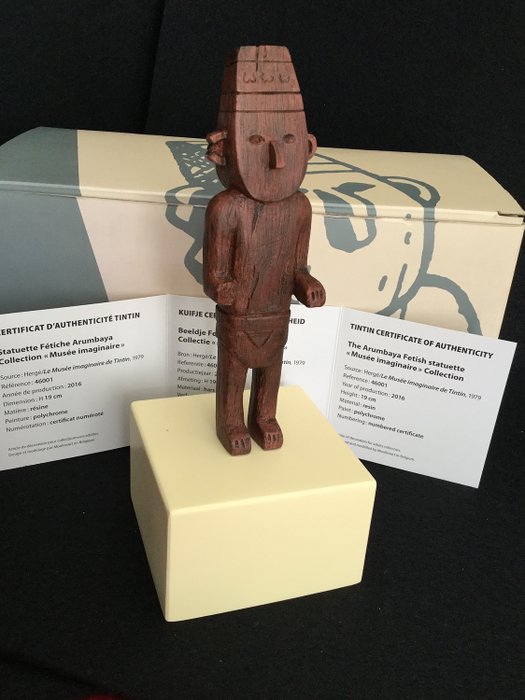 Tintin 1055 - Statuette Moulinsart 46001 - L’Oreille Cassée - Le Fétiche Arumbaya - Le musée imaginaire de Tintin - Different editions - (2016)
