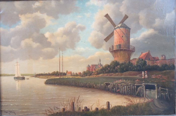 Piet Cottaar (1878 - 1950) - De molen bij Wijk bij Duurstede, naar Jacob van Ruisdael
