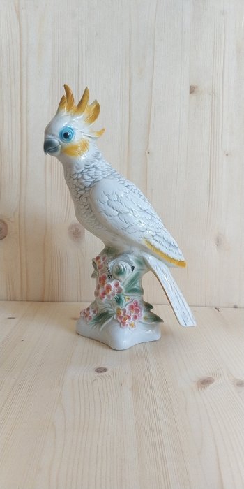Wagner & Apel - Estatueta de pássaro papagaio cacatua - Porcelana