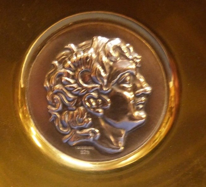 Ilias Lalaounis - Lalaounis - πιάτο με ασημένιο κέρμα - .925 silver, Μπρούντζος