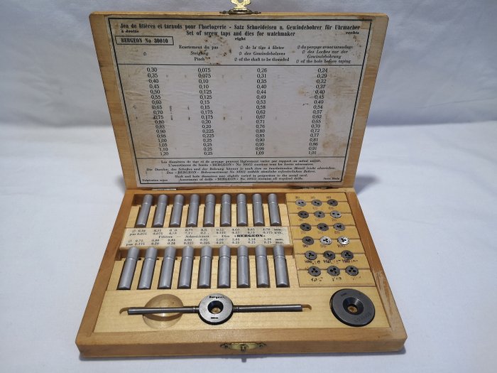 Bergeon - Working tool, Set of taps and precision die. (1) - Steel