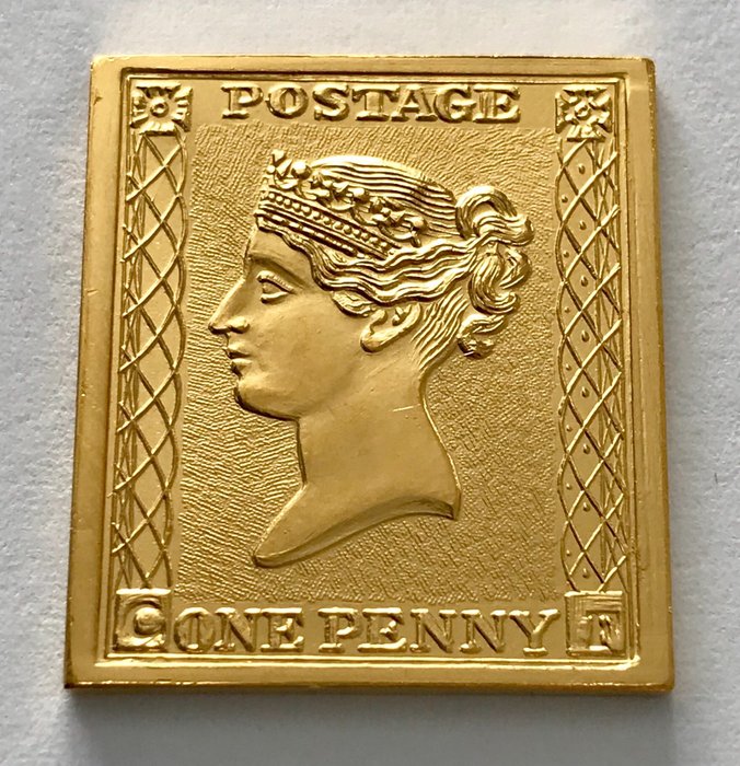 11,95 Gramm - Oro .999 (24 carati) - Jubiläumsprägung erste Briefmarke