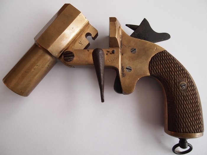 France - Grivolat Geret Fils & Cie  - Signal - Brass French signal pistol - Cal 4