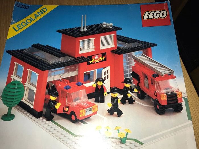 LEGO - Legoland - 6382 - Lego Feuerwehrset brandweerkazerne  - 1980-1989