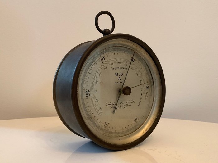 Short & Mason Ltd. - Aneroidbarometer - Stål - ca 1900