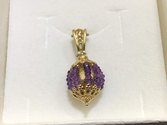 Sun Day by Pegorotto Vicenza - 18 kt Gelbgold - Anhänger Amethyst