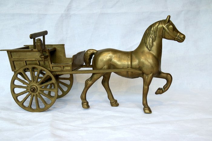Pferd mit Kutsche - Kupfer