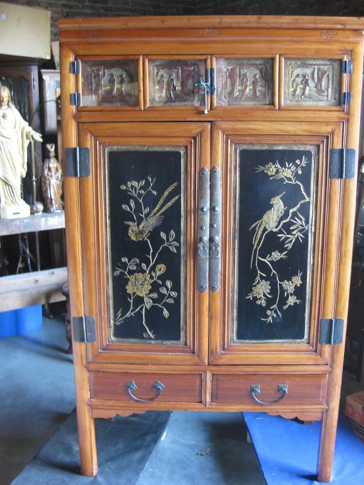 gabinetto di nozze cinese (1) - Esportazione cinese - Legno, legno Larik - Armadio per matrimoni - Hout-larik - Cina - metà del XX secolo