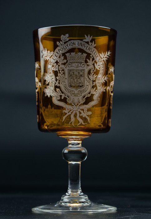 Lembrança de cristal de vidro rara "Exposição universal de Paris" 1889 - Cristal