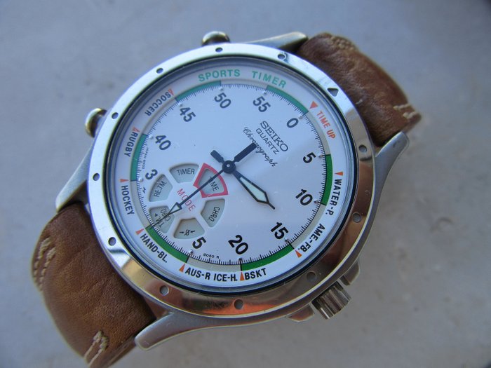 Seiko - Vintage Seiko Chronograph Sports Timer, NOS Watch Very Rare - Ref. 8M32 8030 - Men - 1990-1999