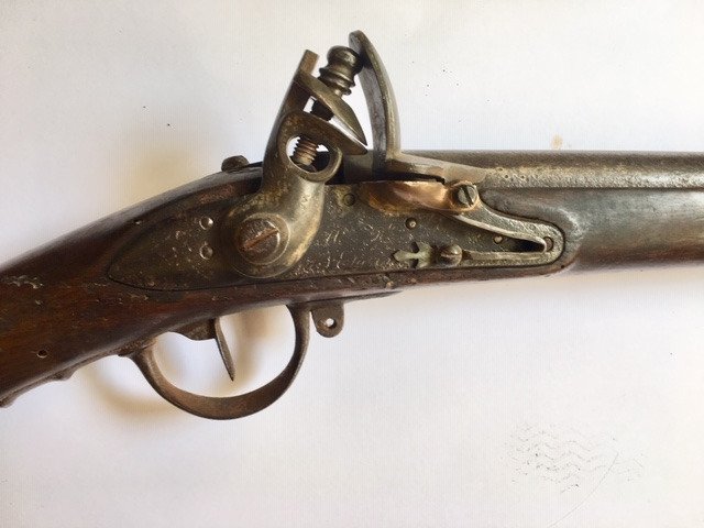 France - Manufacture Royale de St.-Etienne - Fusil Charleville Modèle 1777 (French Révolution) with a bayonet - Flintlock - Rifle - 17,48mm