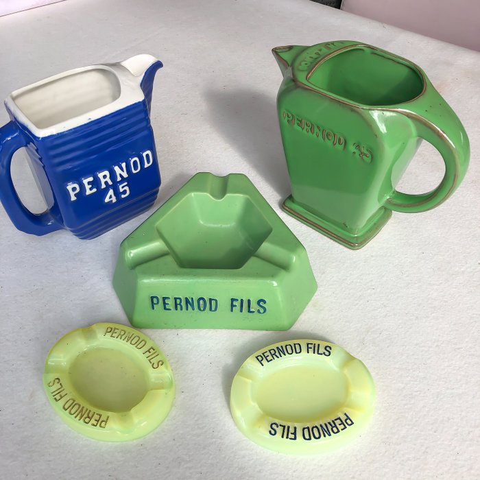 Pernod fils - Askebeger, pitcher (5) - Keramikk, Oupaline