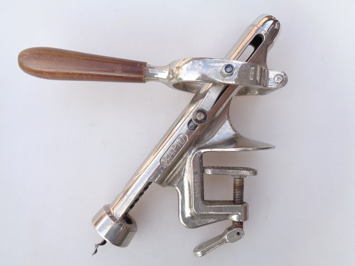 RAPID - vintage table corkscrew - chromed metal / wood