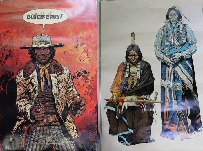 Blueberry - 2x poster - indianen + Blueberry - Psychophot - (1971/1972)