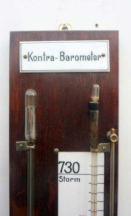 Kontra-Barometer - Glas, Holz - Erste Hälfte des 20. Jahrhunderts
