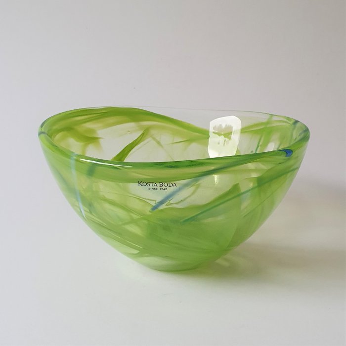 Anna Erhner - Kosta Boda - Groene schaal / bowl "Contrast" - Glas