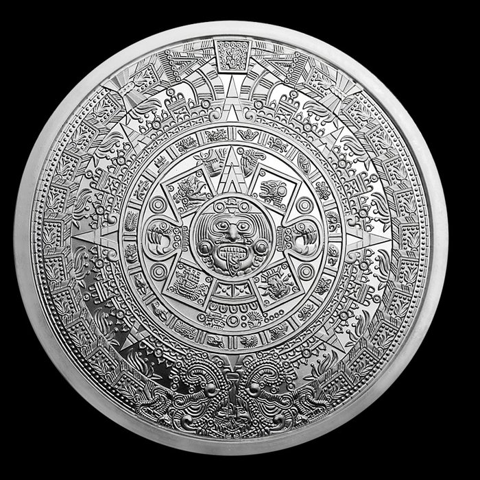 États-Unis. Round Azteken Aztec Kalender Kalenderstein 5 oz