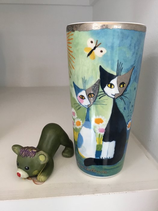 Rosina Wachtmeister Goebel - Vase "Zwei Freunde" og bære "Nico" - Porcelæn