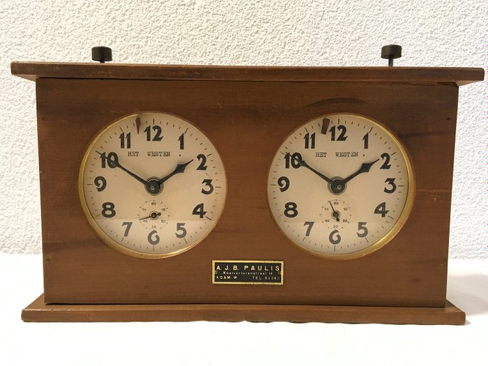 Large Antique Chess Clock Koopman - Wood