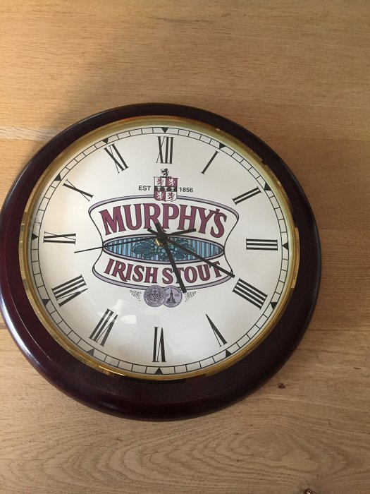 Advertising beer wall clock Murphys irish stout (1) - Wood