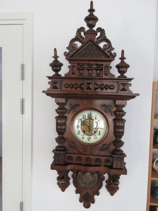 Orologio da parete - Gustav Becker - legno, ottone, vetro - XIX secolo