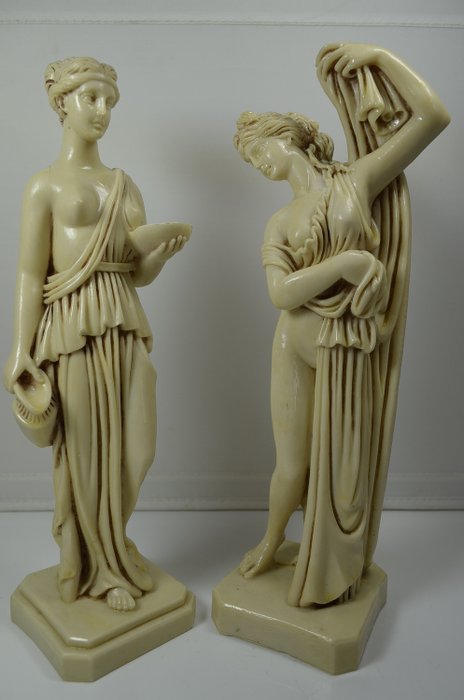 Faro - Statue(n) (2) - Romanischer Stil - Resine und Alabaster