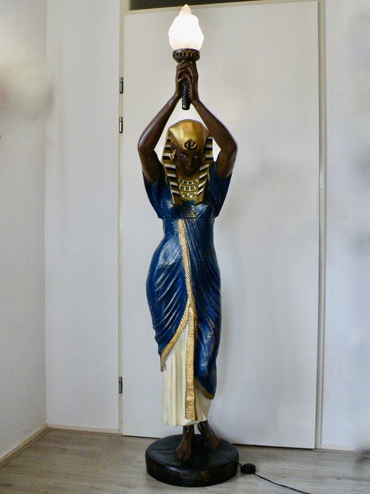 Smuk egyptisk farao lampe - 185 cm. - Harpiks/Polyester, Komposit