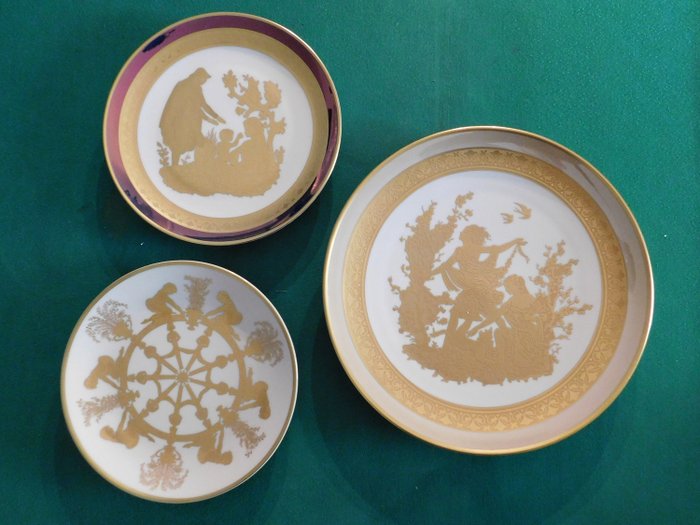 Longo Porcellane - Assiettes avec décorations en Oro Zecchino (3) - Porcelaine