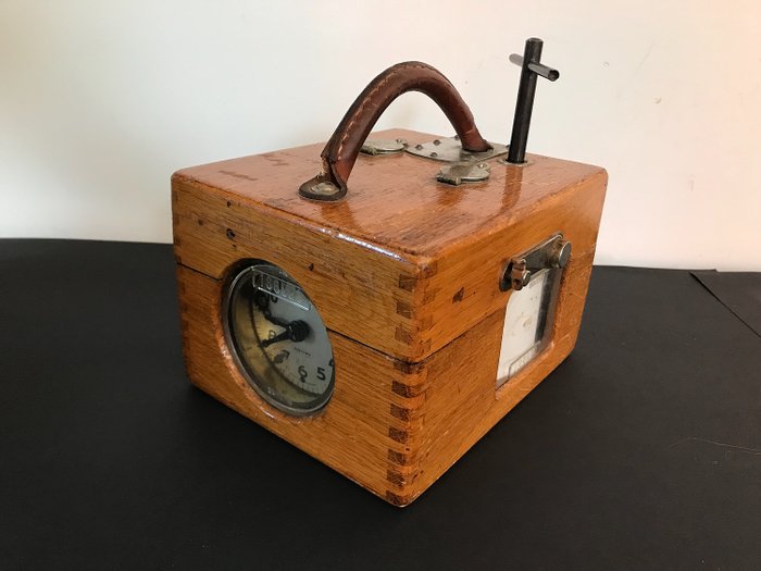 benzing - înregistrator de ceasuri de porumbei antici 1920 - Cupru, Lemn