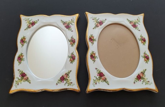 Royal Albert - Cornice per foto e specchio-rose antiche del paese - Porcellana