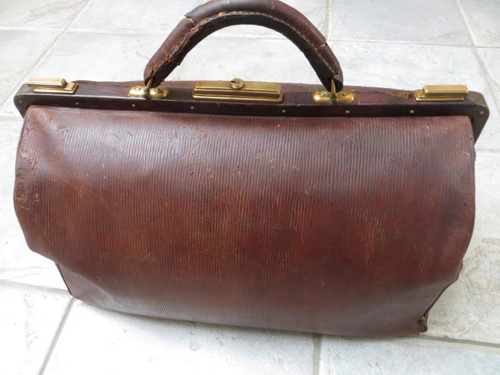 przedwojenna skórzana torba podróżna D.R.G.M - docterskoffer - 1939