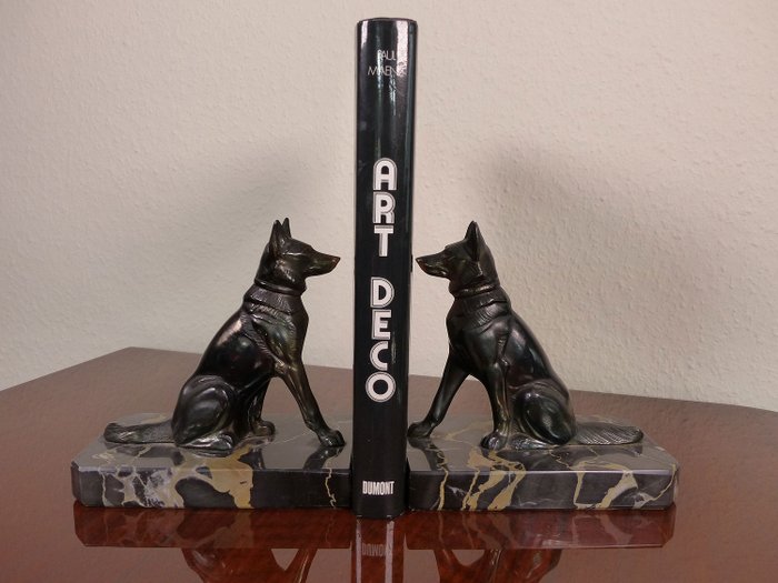 Art Deco - Serre livres "chiens" signé Tedd