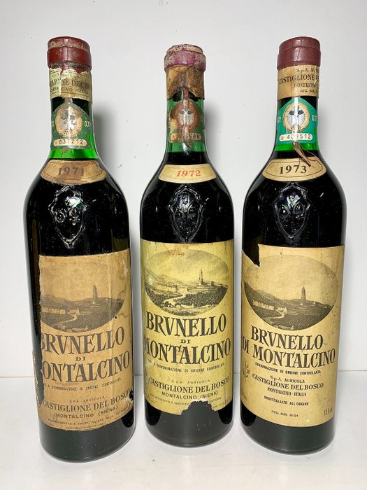 1971 , 1972, 1973, Castiglion del Bosco Brunello di Montalcino DOC - Tuscany - 3 Bottles (0.75L)