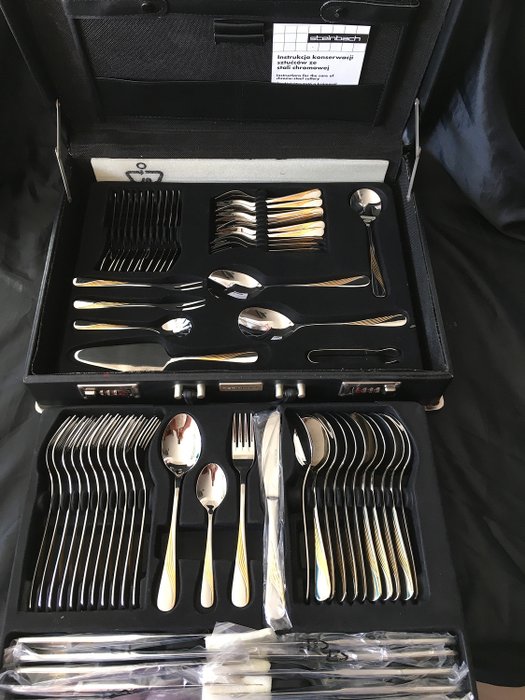 68-piece stainless steel steinbach cutlery - 18/10 stainless steel 1st quality 23-24 kl gold plating