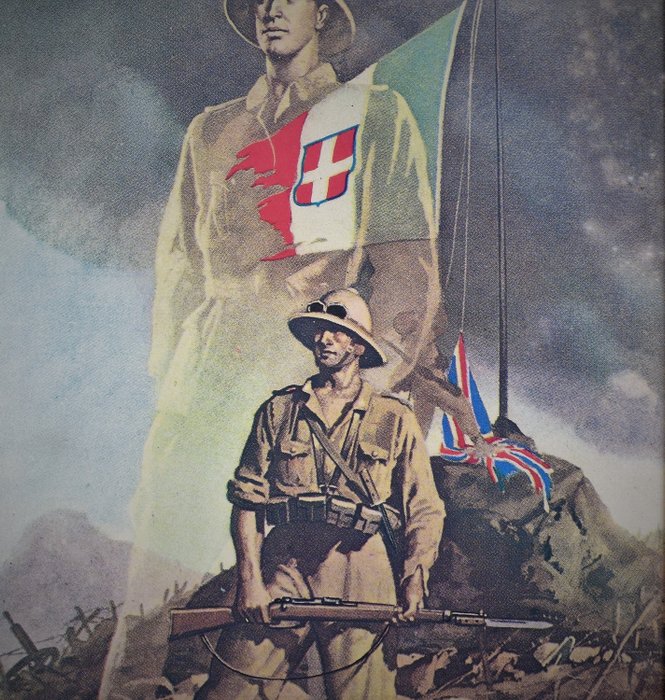 Italia - Cartel de propaganda fascista rara "Volveremos" Gino Boccasile