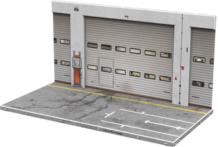 SD-modelcartuning 1:18 - 1 - Modellauto - Pitlane - Pitbox Diorama / Foto achtergrond - Limitierte Auflage, beschränkte Auflage