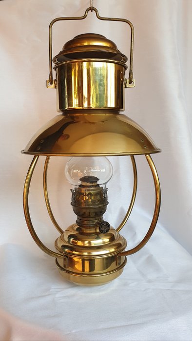 D.H.R. (Den Haan Rotterdam) - Troolerialuksen lamppu (öljylamppu) Ideal Brenner 20 - Messinki / lasi