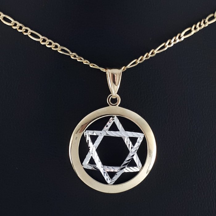14 克拉 金色 - 大衛之星（猶太之星）項鍊