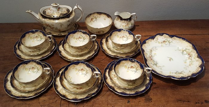 Hammersley & Co. - 20s English tea service for 6 people - Art Nouveau - Porcelain