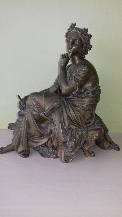 Moreau - Sculpture, 坐著的女人-“科學的寓言” - 青銅色 - 19世紀下半葉