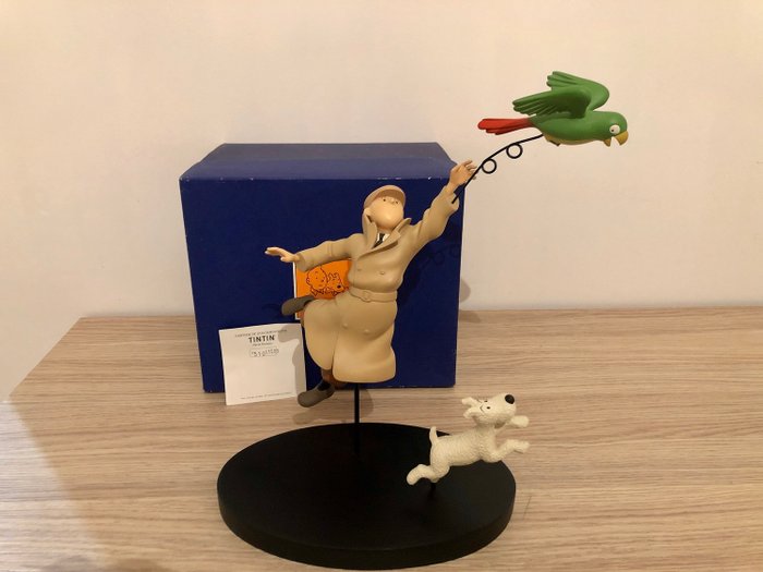 Tintin - Statuette Moulinsart 45925 - Tintin et Milou perroquet - L'Oreille Cassée  - (2002)