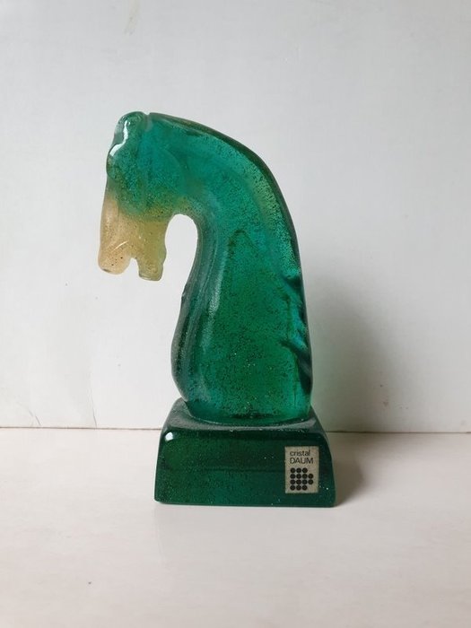 Daum France - Daum France - Escultura - Cabeça de cavalo em pasta de vidro borbulhante - DAUM - Cristal