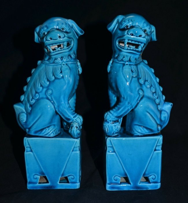Foo dog, Chinesischer Löwe - Porzellan - Foo dogs - China - 21. Jahrhundert