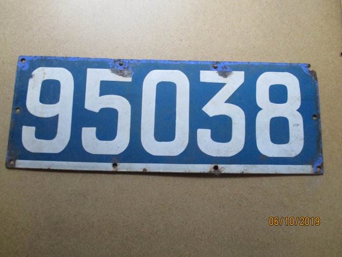 nummerplade - BELGIQUE - 5 chiffres BLEU n° 95038 - 1925